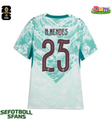 Portugal Nuno Mendes #25 Bortatröja Kvinnor VM 2026 Kortärmad